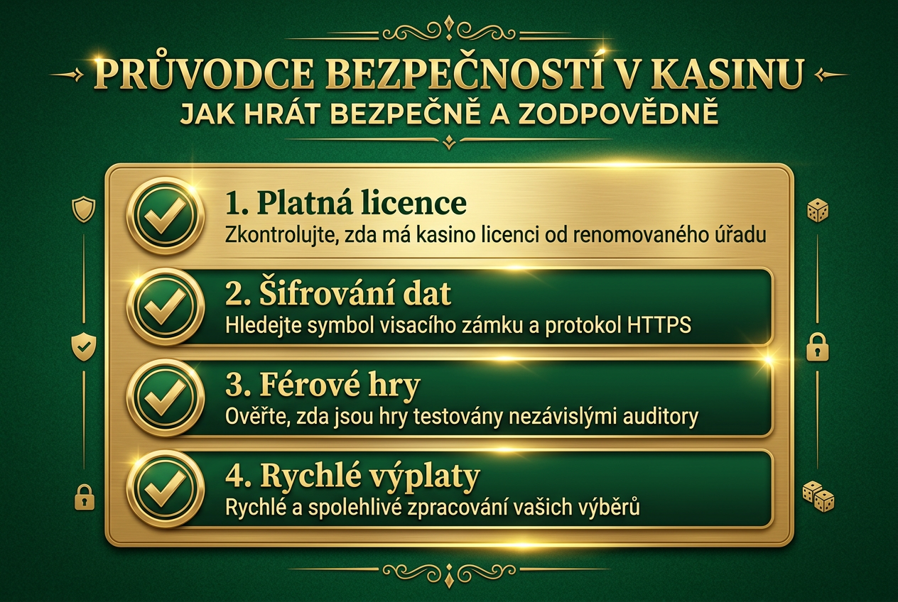 Infografika s kontrolním seznamem pro bezpečné hraní